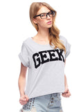 Women New T shirt  Geek Printted