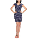 Women Sexy Bodycon Dress Vintage Plaid Sprin