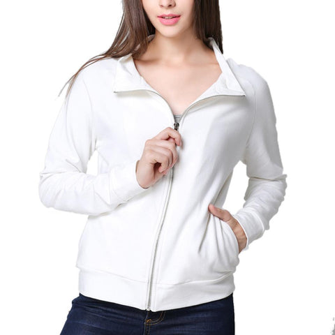 White Autumn Printing Jacket Casual Spring