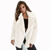 Warm Faux Fur Coats Outwear Ladies Autumn Winter Fashion