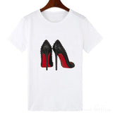 Fashion High Heels Print Funny Summer T shirt