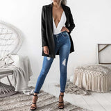 2019 Women Casual Office Work Black Blazers