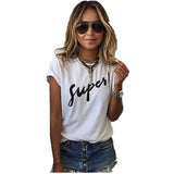 New T Shirt Women Fashion Letter Print Tee